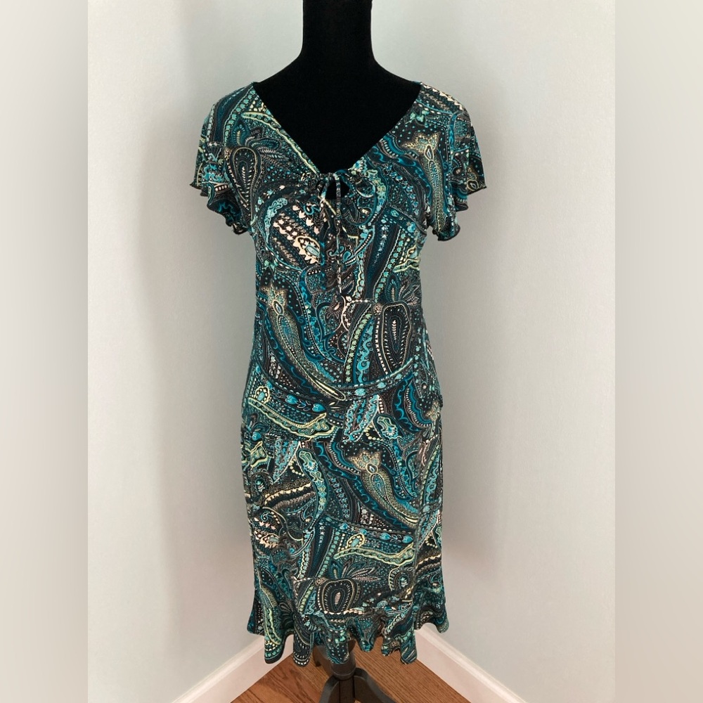 Stephen and Casey Paisley Print Colorful 2-Piece Skirt Set USA Made Petite Small